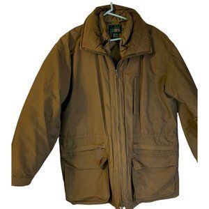 J. Crew Goose Down Coat Size M Men's Brown 550 Fill Power No Hood Quilted Lining